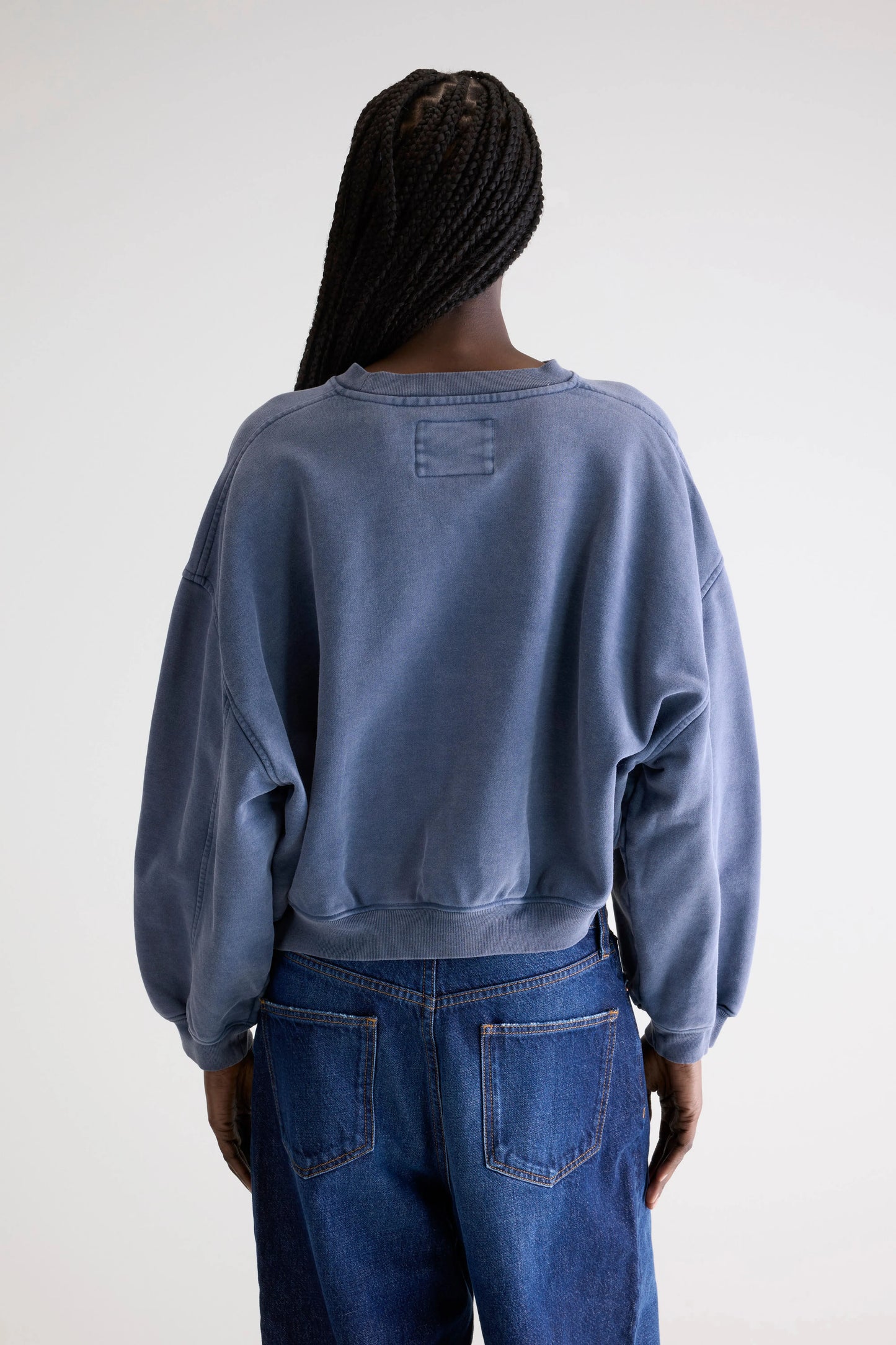 Fancy cropped crewneck sweatshirt (252 / W / BLUES)