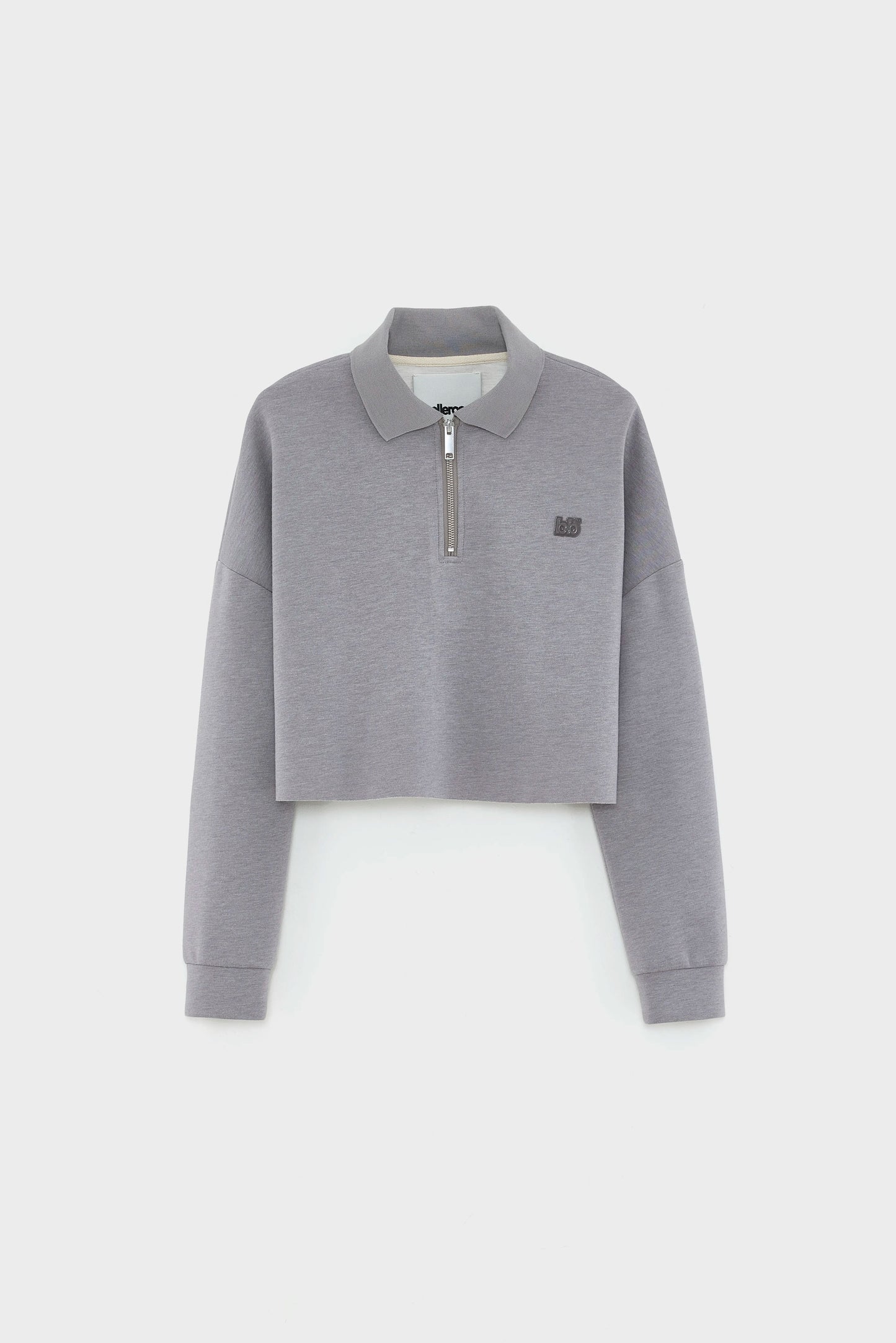 Julo cropped zip polo (252 / W / H. GREY)