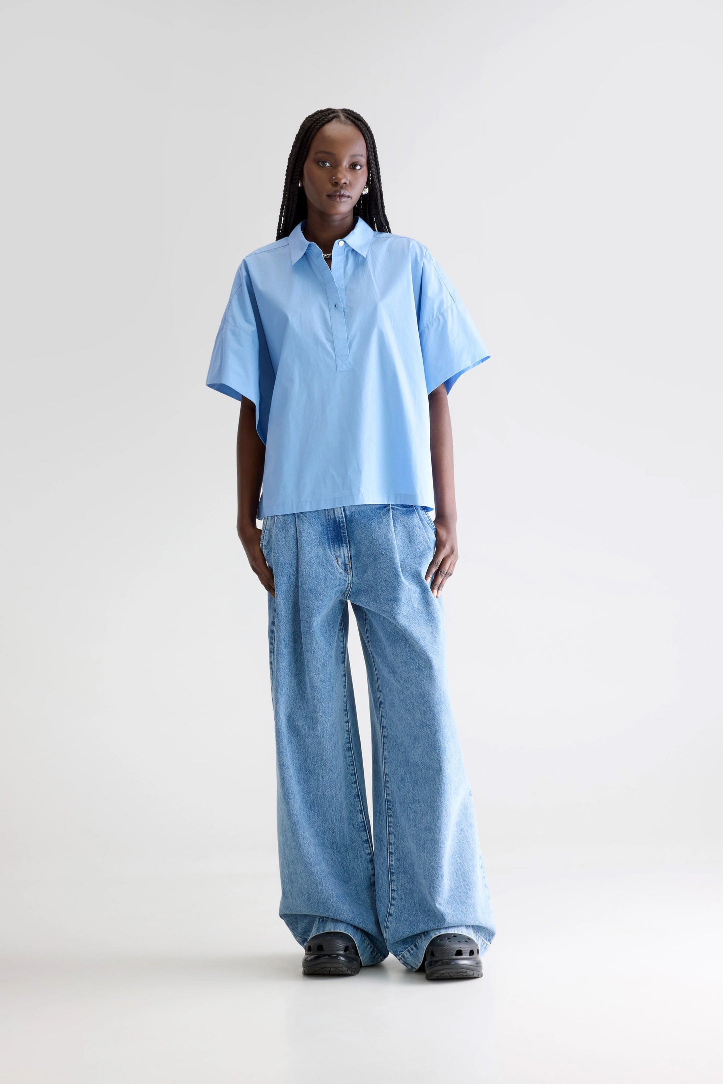 Cairn short-sleeve shirt (252 / W / BLUE SHIRT)