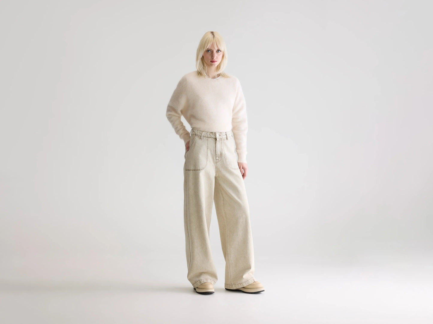 Denim N. 62 wide jeans (252 / W / BEIGE SNOW)