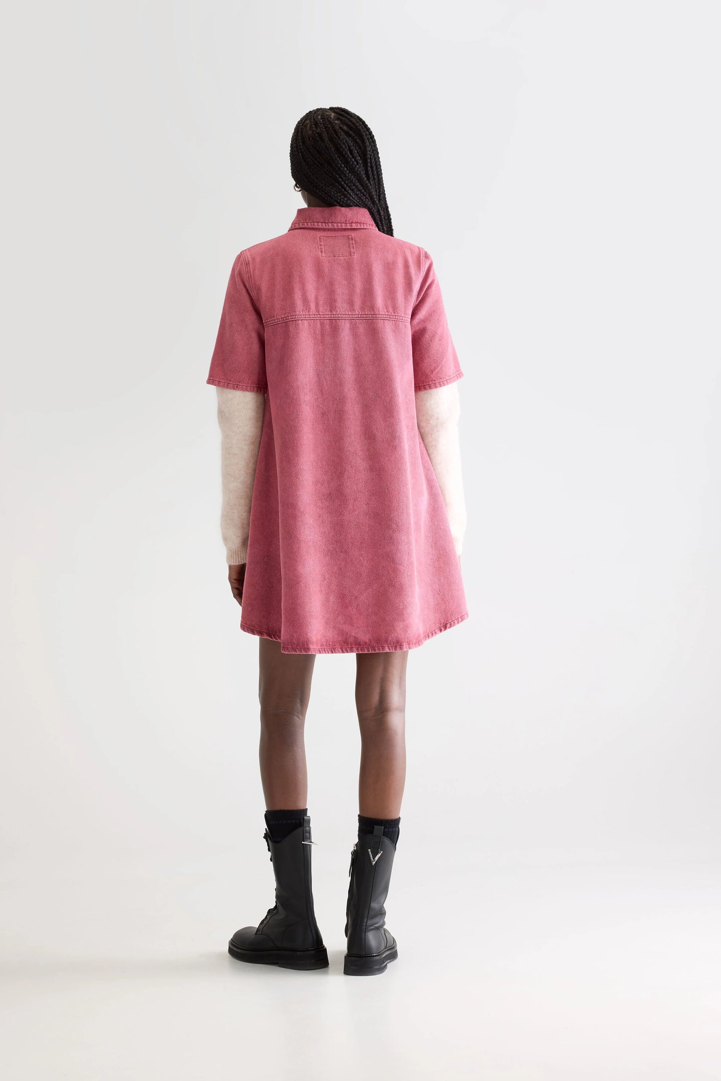 Paprika denim dress (252 / W / WINE STONE)