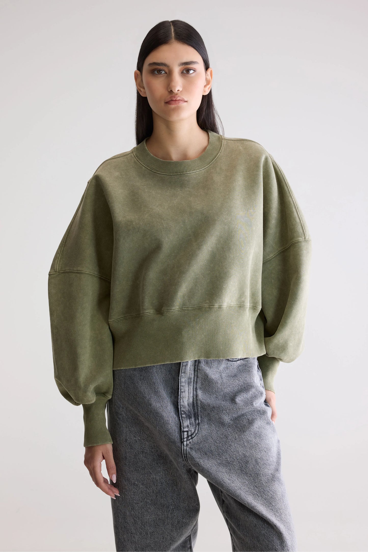 Salva cropped sweatshirt (252 / W / ARMY)