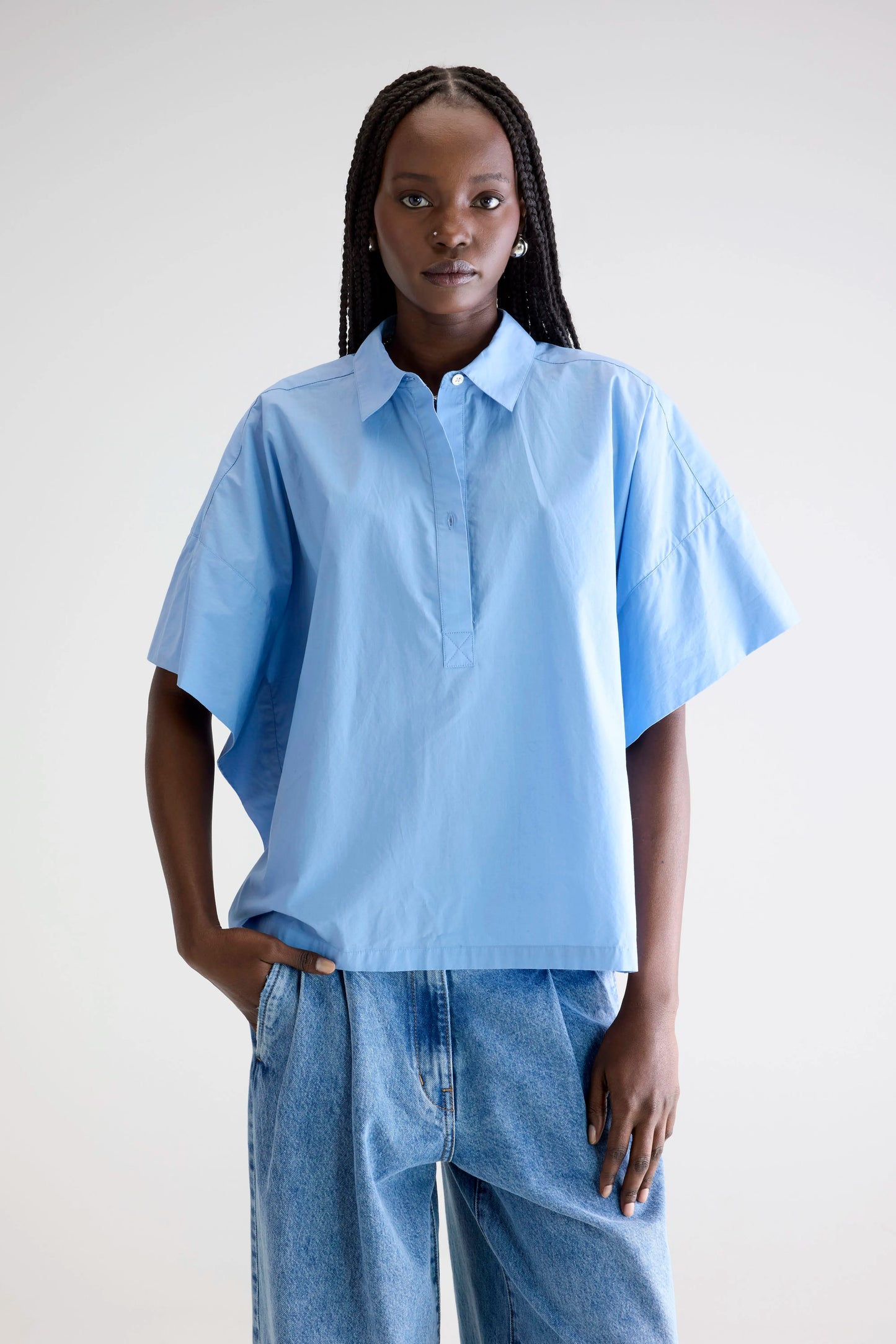 Cairn short-sleeve shirt (252 / W / BLUE SHIRT)