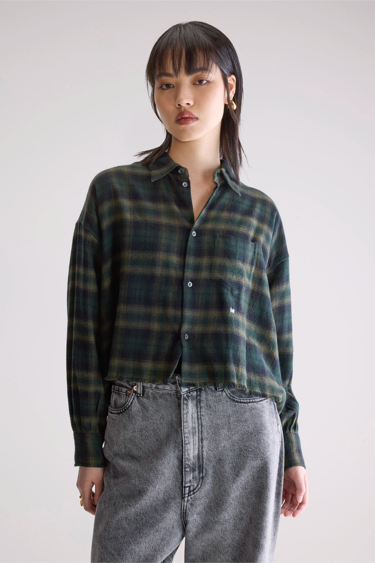 Kraft cropped shirt (252 / W / CHECK A)
