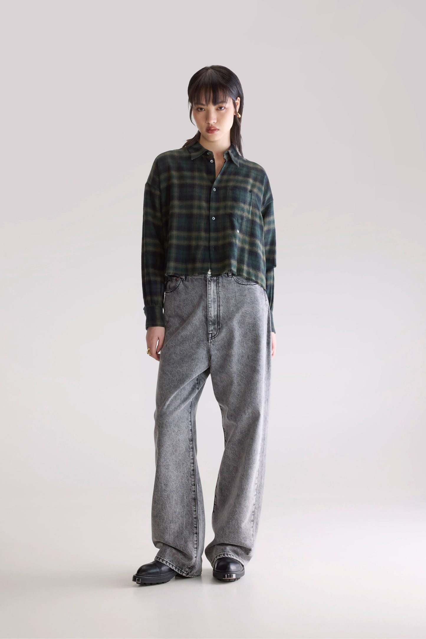 Kraft cropped shirt (252 / W / CHECK A)