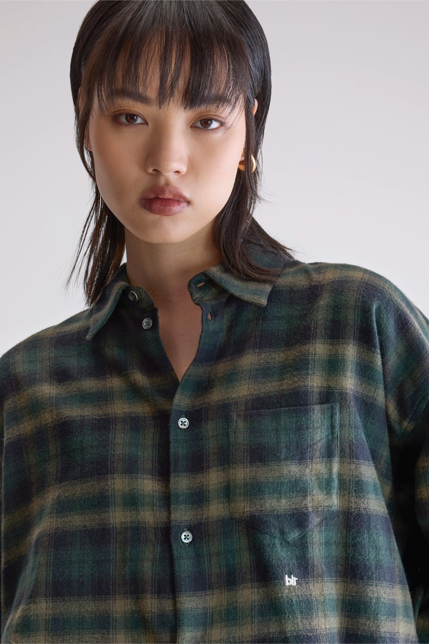 Kraft cropped shirt (252 / W / CHECK A)