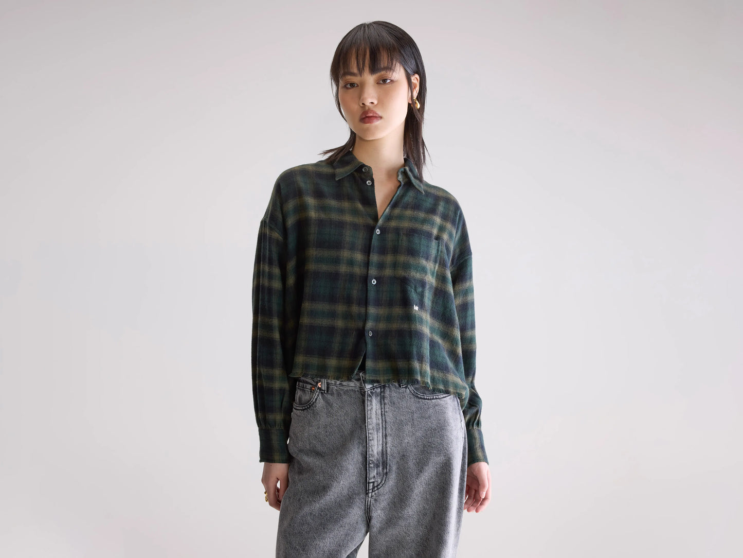 Kraft cropped shirt (252 / W / CHECK A)
