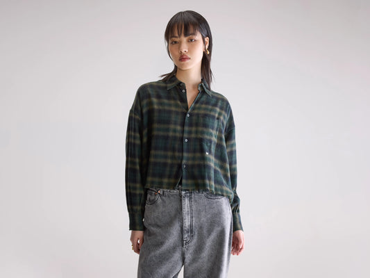 Kraft cropped shirt (252 / W / CHECK A)