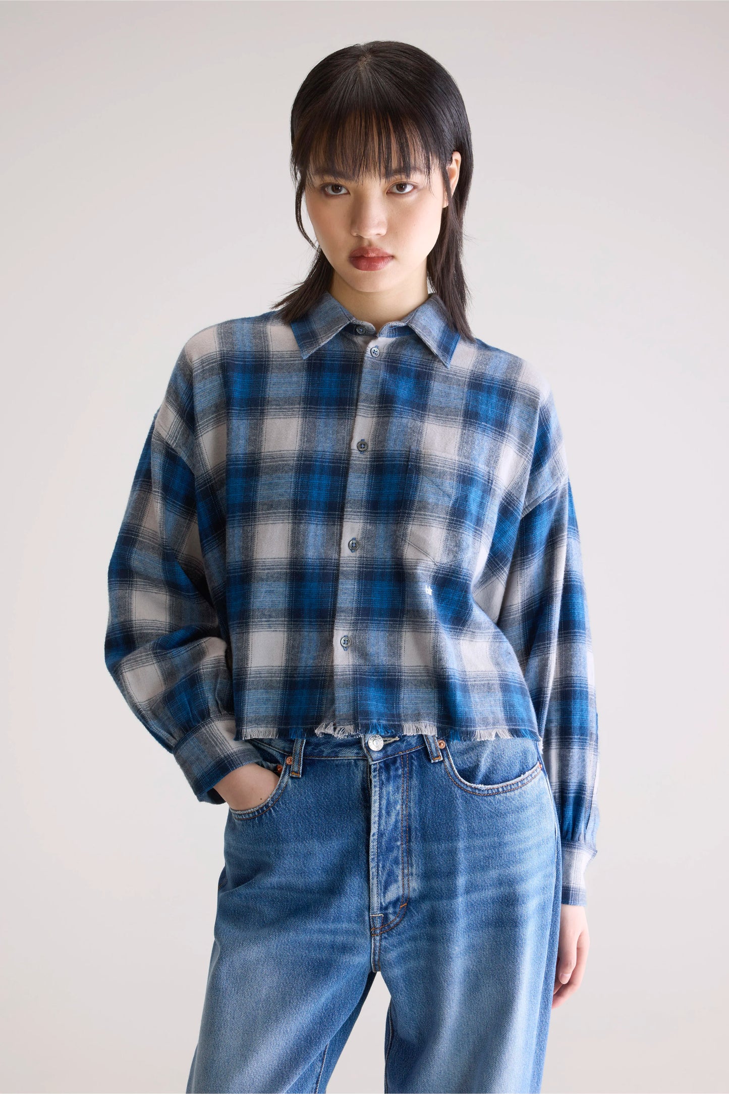 Kraft cropped shirt (252 / W / CHECK A)