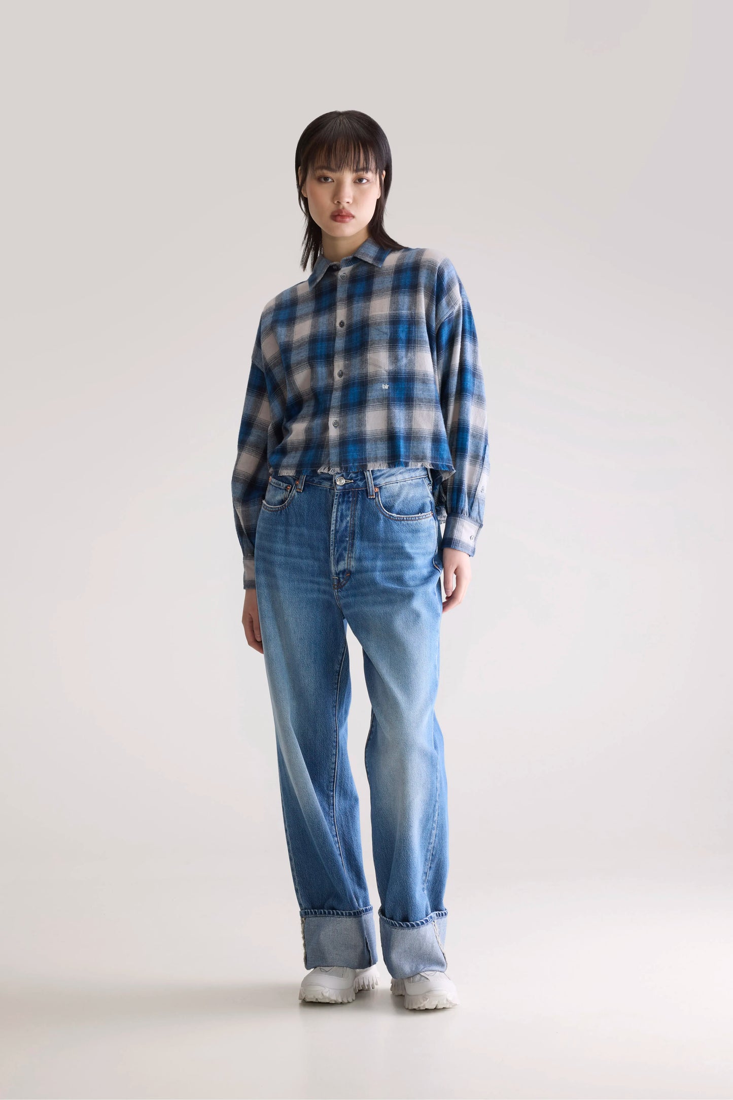 Kraft cropped shirt (252 / W / CHECK A)